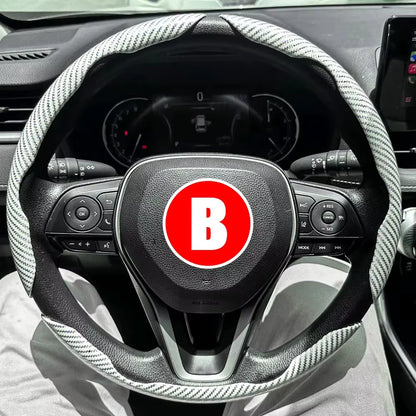 3PCS Car Steering Wheel Cover Warm Winter 38Cm round Steery Wheel Universa Glossy Laser Carbon Fiber Auto Interior Accessories