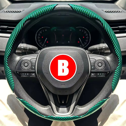 3PCS Car Steering Wheel Cover Warm Winter 38Cm round Steery Wheel Universa Glossy Laser Carbon Fiber Auto Interior Accessories