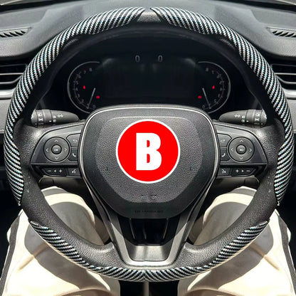 3PCS Car Steering Wheel Cover Warm Winter 38Cm round Steery Wheel Universa Glossy Laser Carbon Fiber Auto Interior Accessories