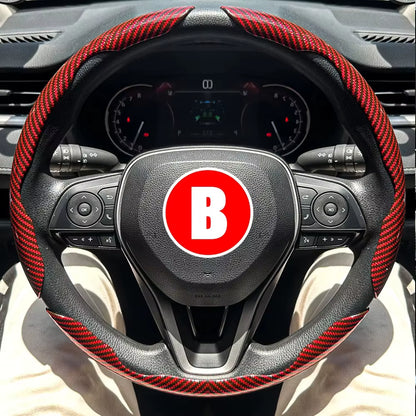 3PCS Car Steering Wheel Cover Warm Winter 38Cm round Steery Wheel Universa Glossy Laser Carbon Fiber Auto Interior Accessories